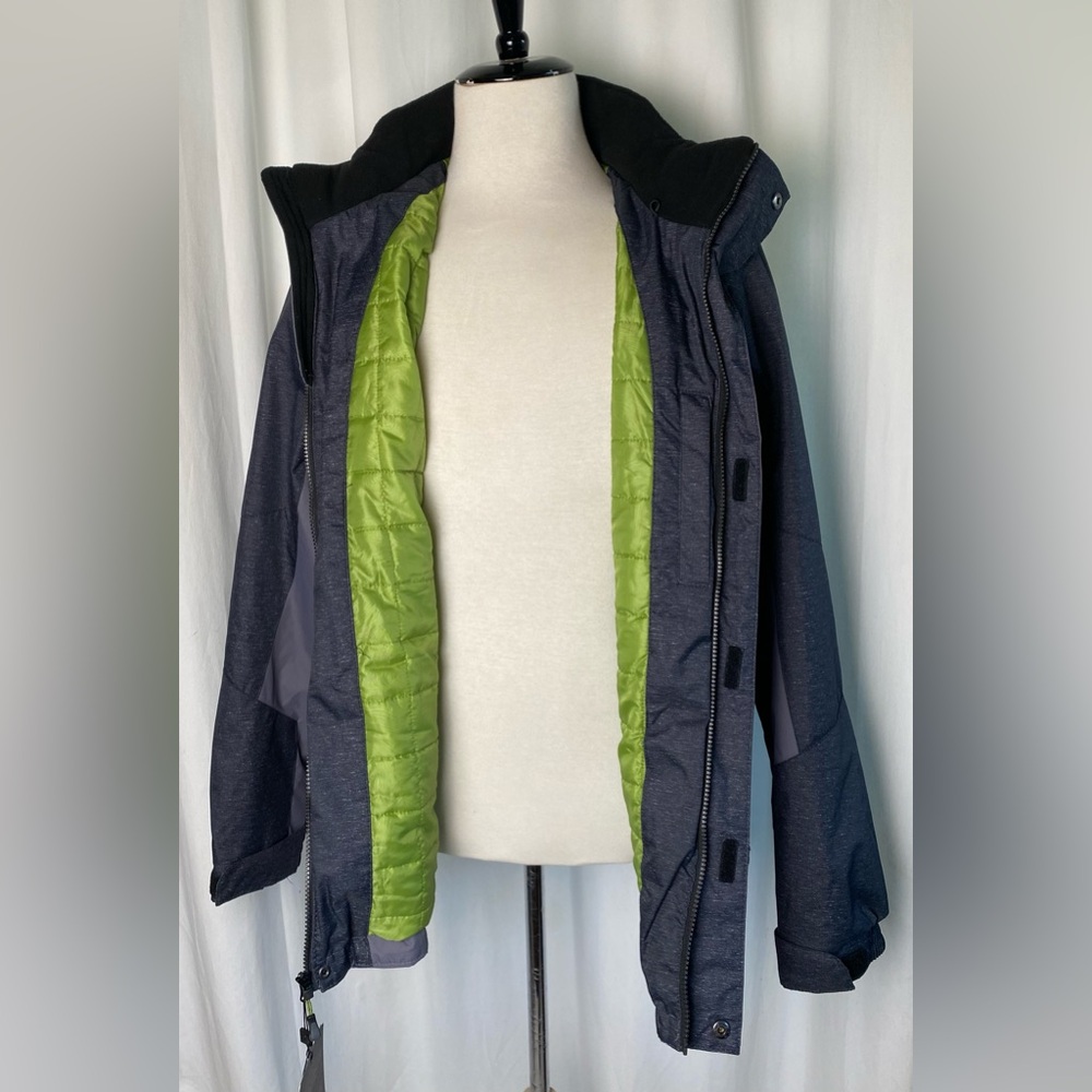 NWT ZEROXPOSUR  Mens XL Black Gray Insulated Hooded Ski Snowboard Snow Jacket